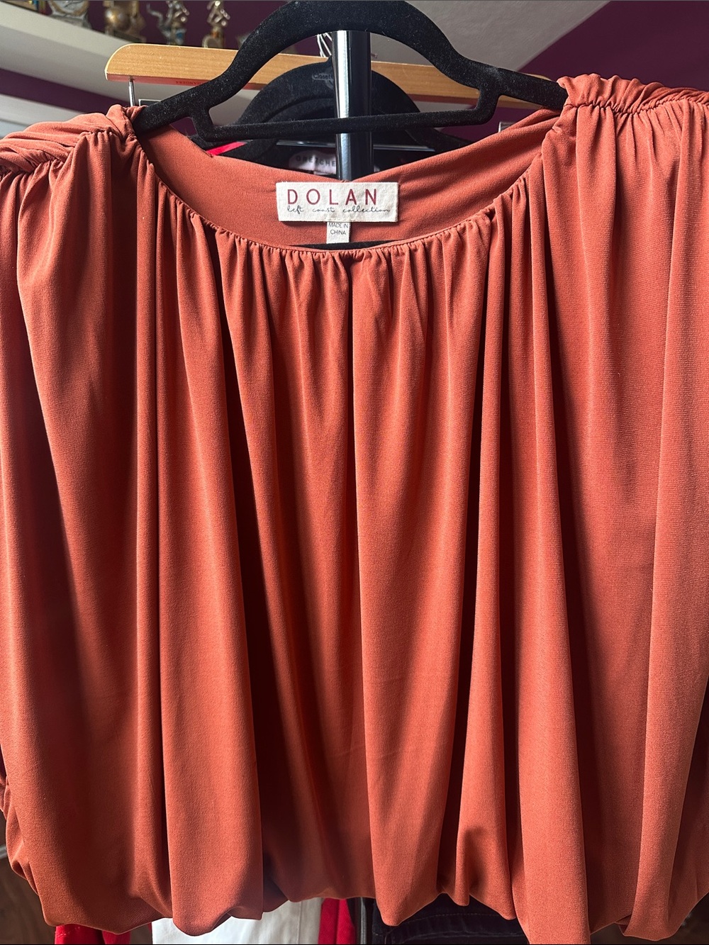 dolan Burnt Orange Off-Shoulder Blouse